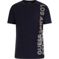 Guess - Ss Cn Guess Vertical Logo Tee - Blauw