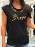 Guess - Ss Cn Crystal Logo Tee - Zwart