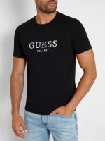 Guess - Ss Cn Guess Iridescent Tee - Zwart