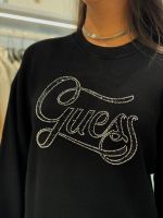 Guess - Laura Logo Rn Ls Swtr - Zwart