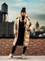 Malelions - Women Matt Long Puffer Jacket - Beige