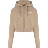 Malelions - Women Cropped Zip Hoodie - Beige