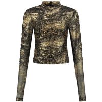 Nikkie - Mesh Foil Top - Zwart