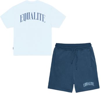 Equalité - T-shirt en Short (2 losse items) - Blauw 