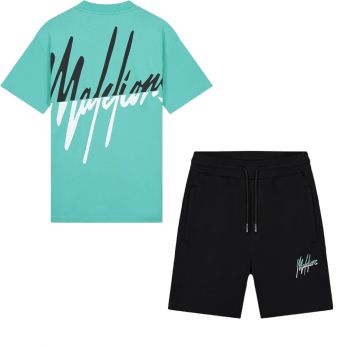 Malelions - T-shirt en Short (2 losse items!) - Turquoise/Zwart