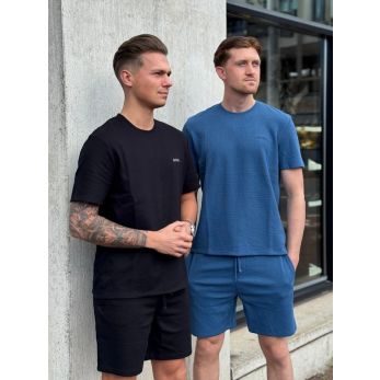 Boss - Waffle T-Shirt - Blauw