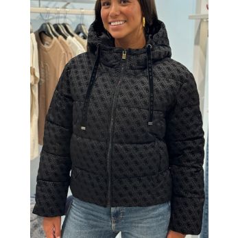 Guess - Daisy Puffer Logo Flock - Zwart