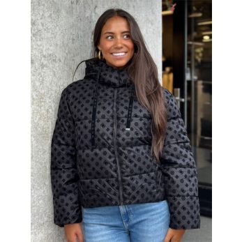 Guess - New Daisy Crop Logo Puffer - Zwart