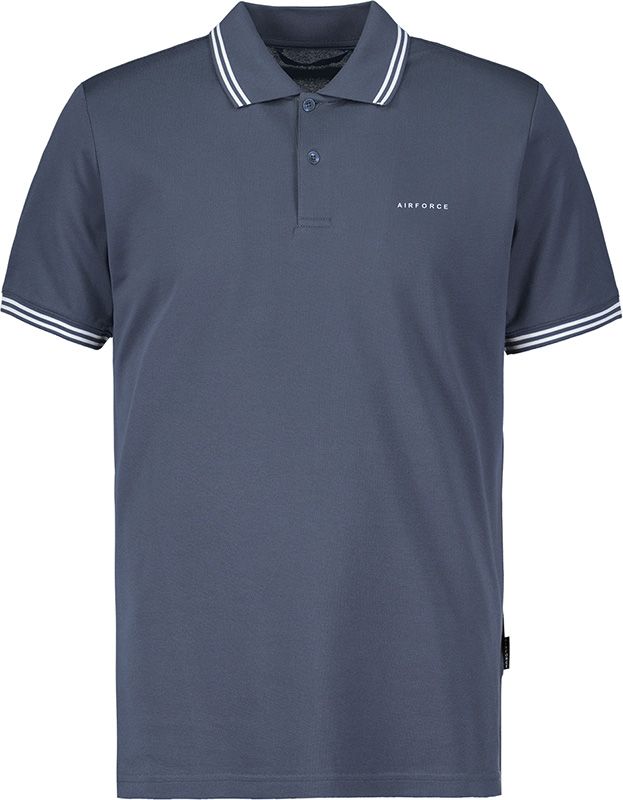 logo Peuter overdrijving Airforce Polo Donkerblauw Double Stripe HRM0655