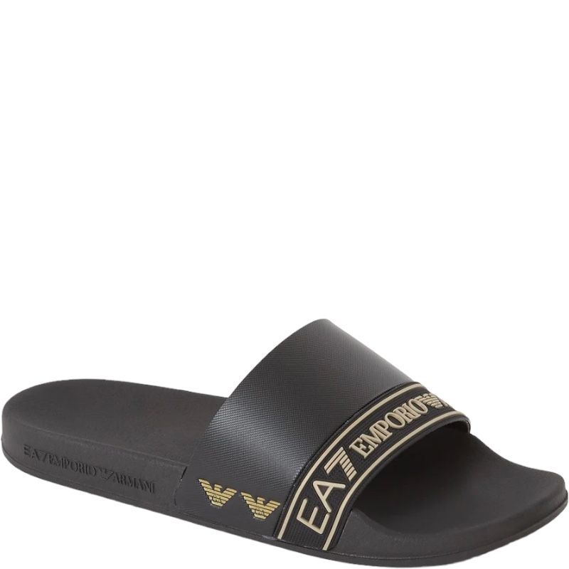 Armani slippers sales zwart