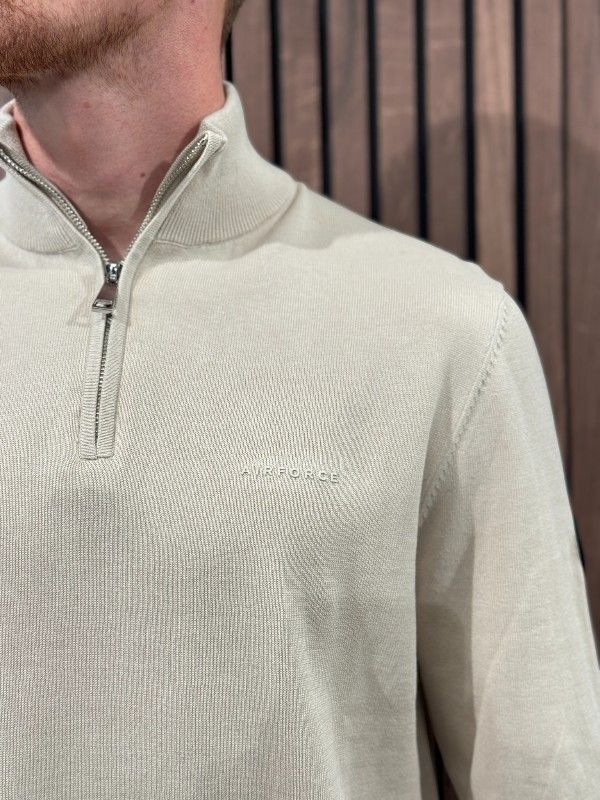 Airforce - Knitwear Quarter Zip - Beige