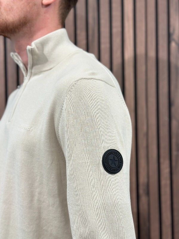 Airforce - Knitwear Quarter Zip - Beige