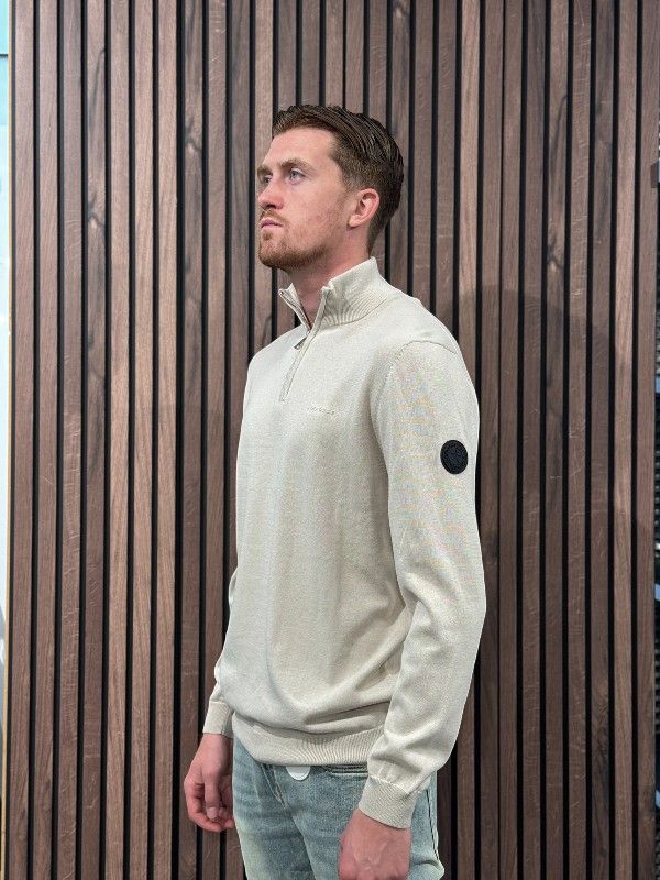 Airforce - Knitwear Quarter Zip - Beige
