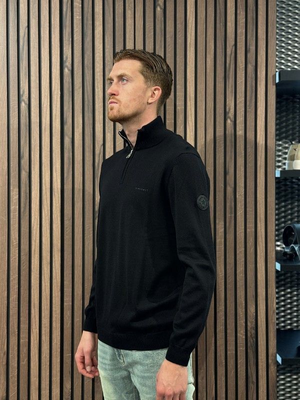Airforce - Knitwear Quarter Zip - Zwart