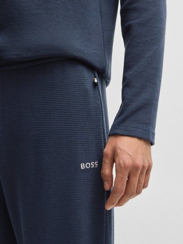 Boss - Waffle Pants Cuff - Blauw