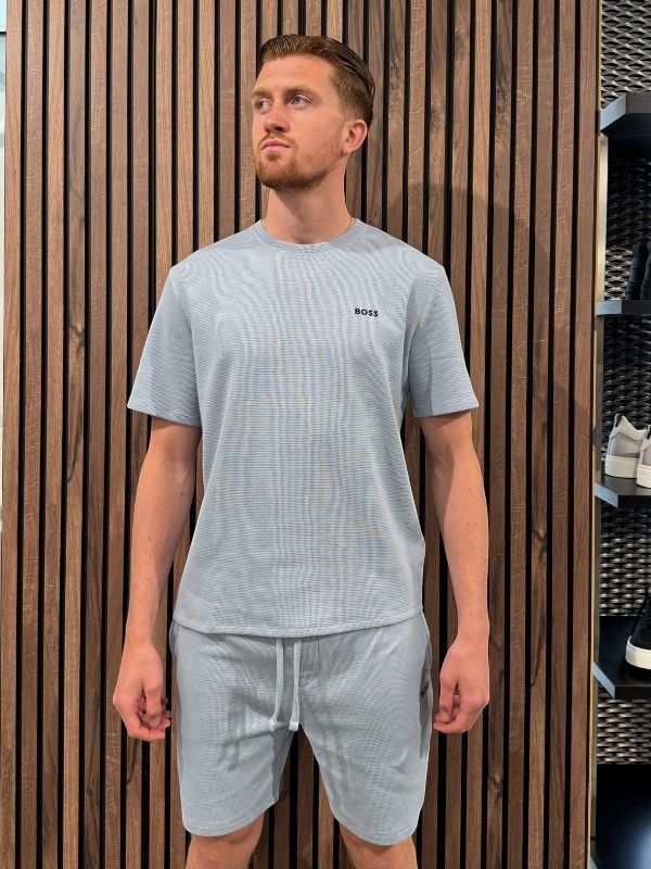 Boss - Waffle T-Shirt - Blauw