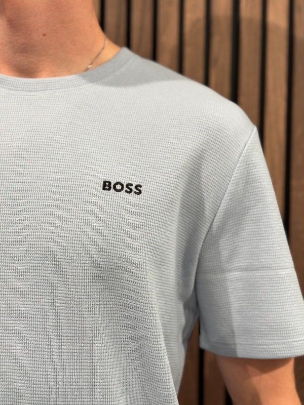 Boss - Waffle T-Shirt - Blauw