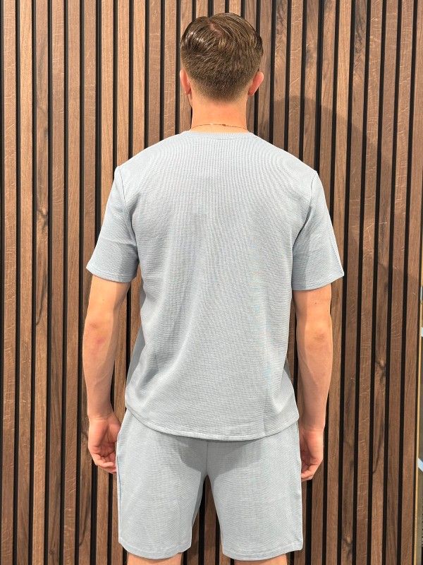 Boss - Waffle T-Shirt - Blauw