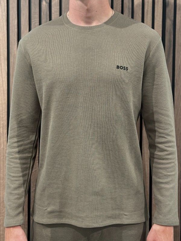 Boss - Waffle LS-Shirt - Bruin
