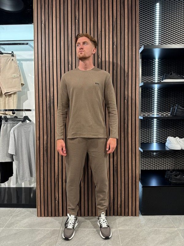 Boss - Waffle LS-Shirt - Bruin