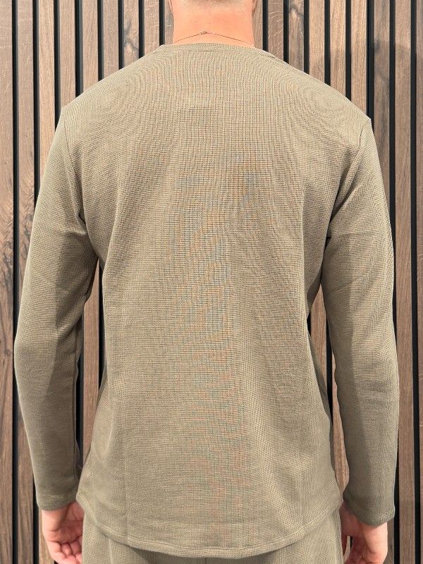 Boss - Waffle LS-Shirt - Bruin