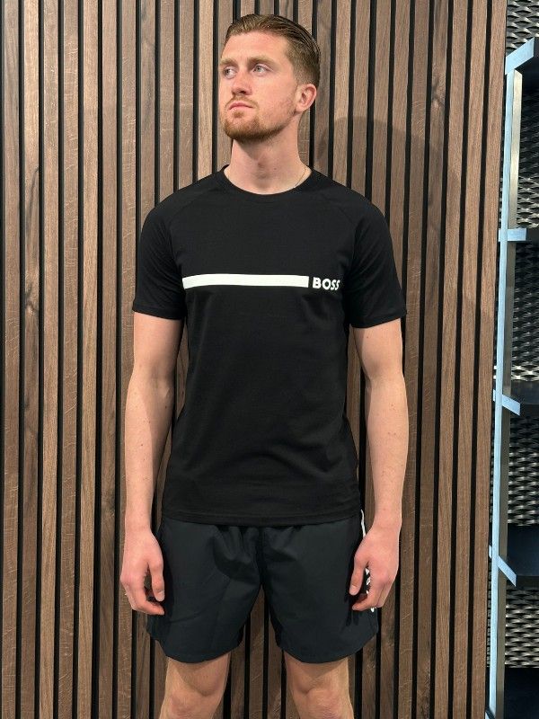 Boss - T-shirt RN Slim Fit - Zwart