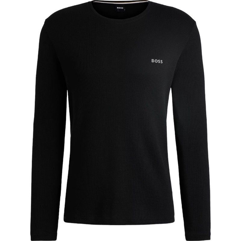 Boss - Waffle LS-Shirt - Zwart