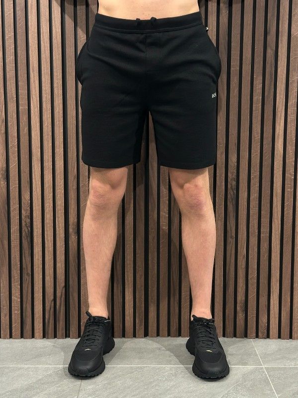 Boss - Waffle Shorts - Zwart