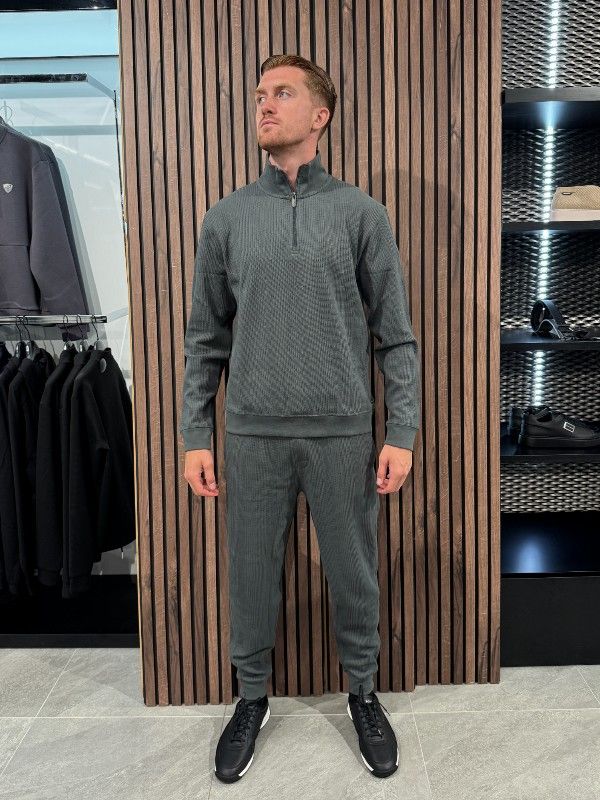 Boss - Structure 1/4 Zip - Groen