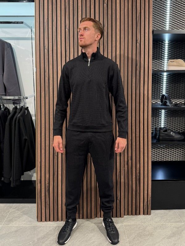 Boss - Structure 1/4 Zip - Zwart