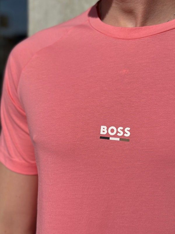 Boss - T-Shirt RN Slim Fit - Roze