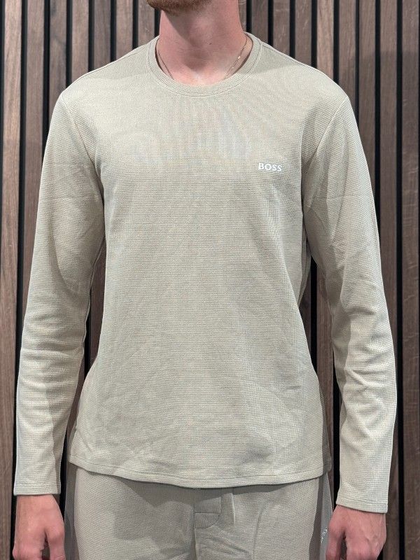 Boss - Waffle LS-Shirt - Beige
