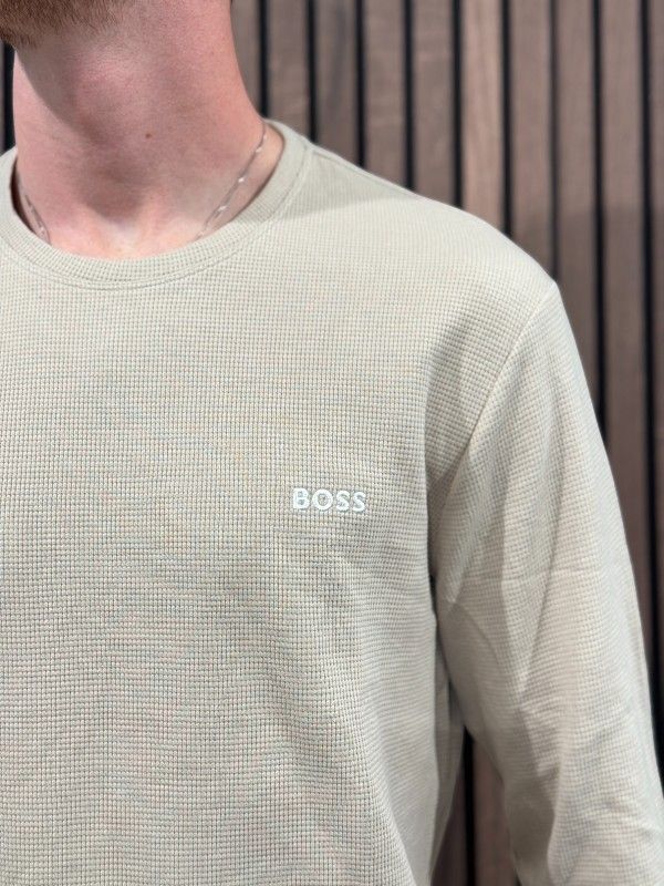 Boss - Waffle LS-Shirt - Beige
