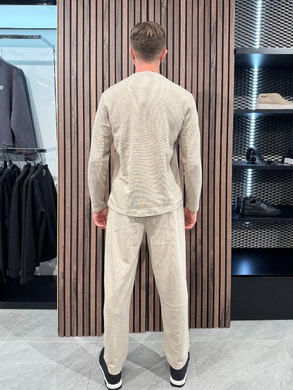Boss - Waffle LS-Shirt - Beige