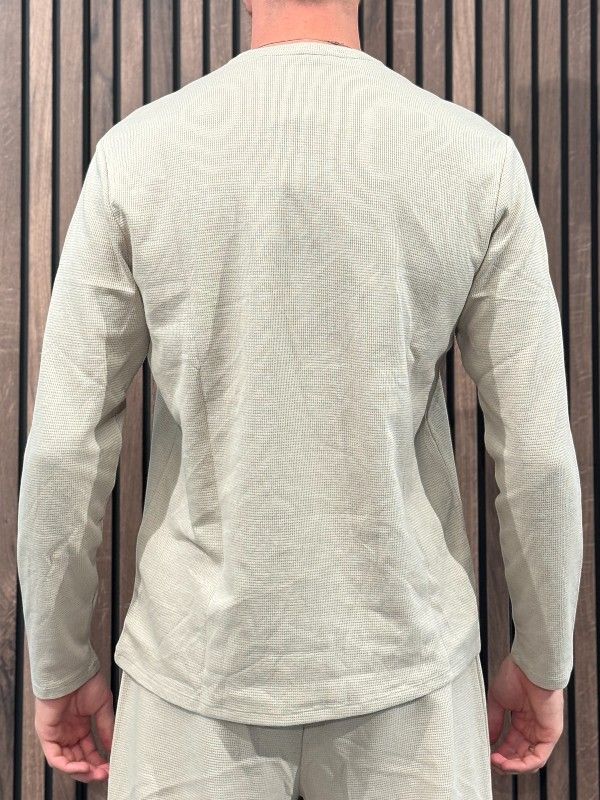 Boss - Waffle LS-Shirt - Beige