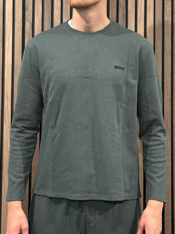 Boss - Waffle LS-Shirt - Groen