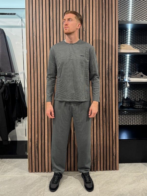 Boss - Waffle LS-Shirt - Groen