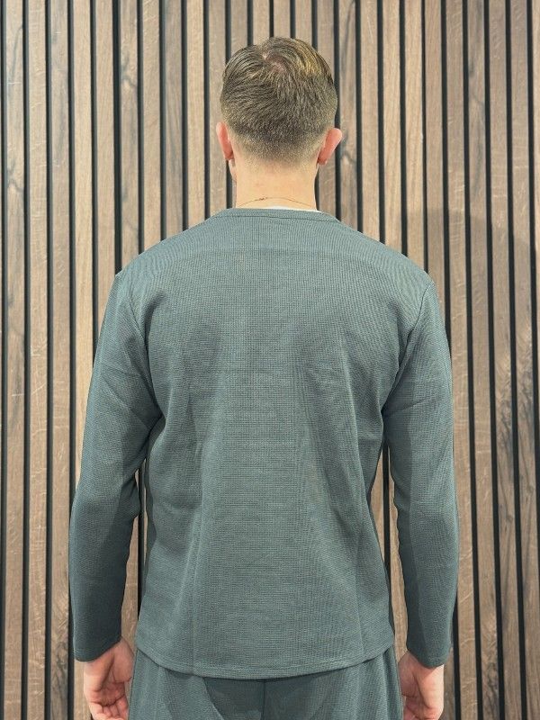 Boss - Waffle LS-Shirt - Groen