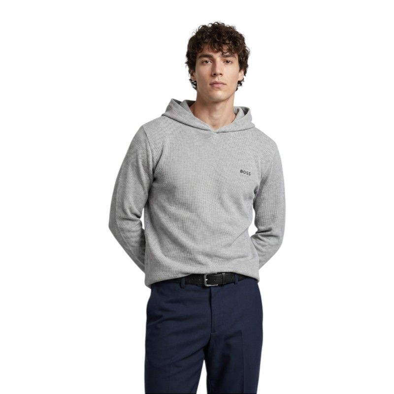 Boss - Waffle LS-Shirt H - Grijs