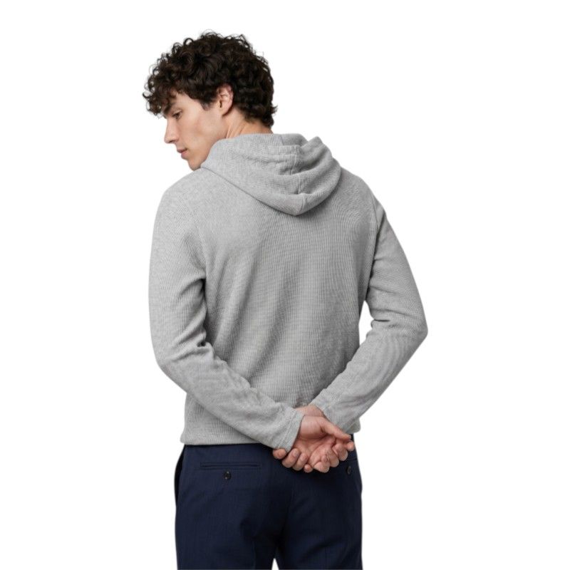 Boss - Waffle LS-Shirt H - Grijs