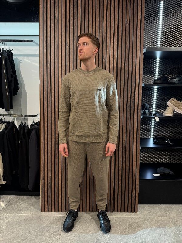 Boss - Waffle LS-Shirt - Middelbruin