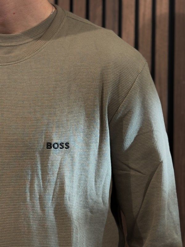 Boss - Waffle LS-Shirt - Middelbruin