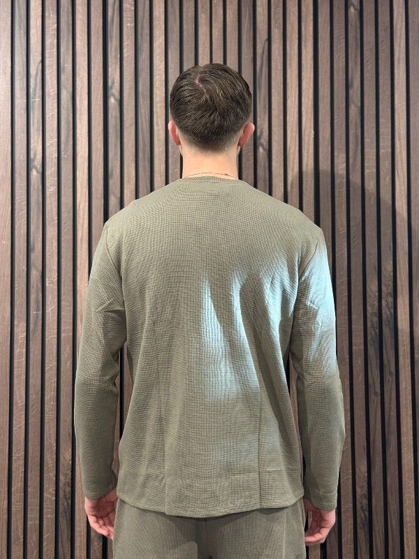 Boss - Waffle LS-Shirt - Middelbruin