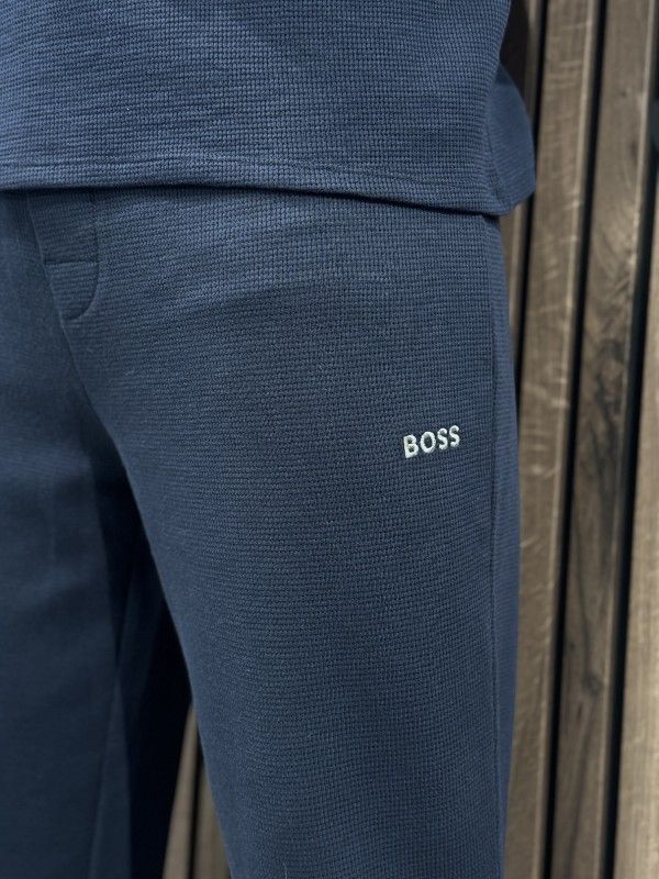 Boss - Waffle Pants Cuff - Blauw