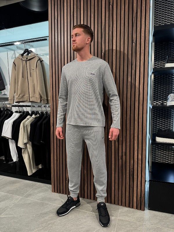 Boss - Waffle Pants Cuff - Grijs