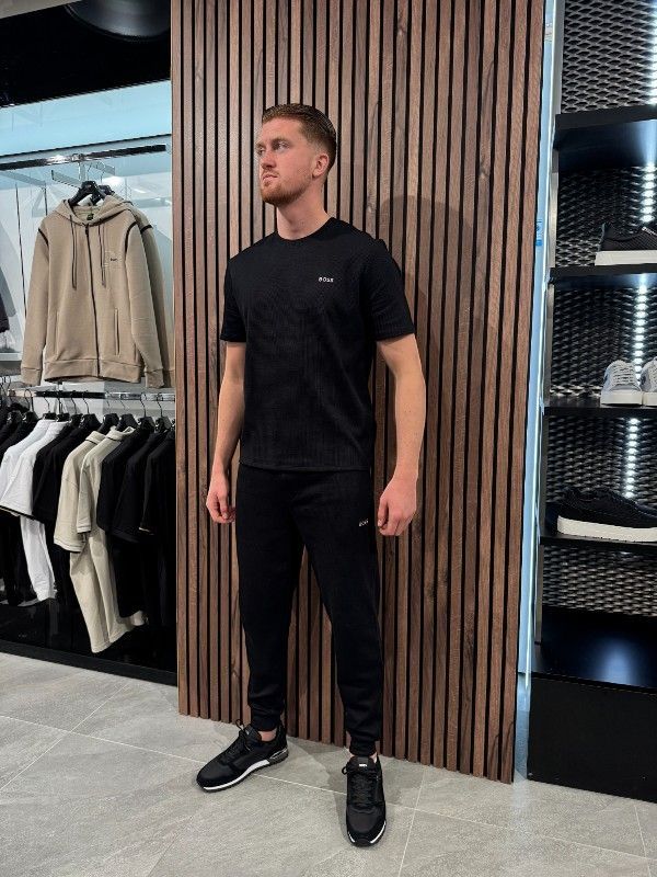 Boss - Waffle Pants Cuff - Zwart