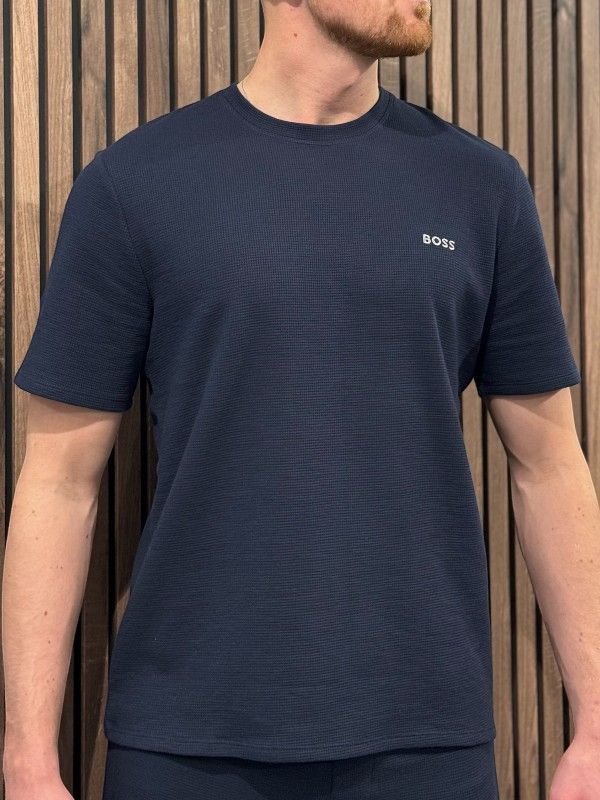 Boss - Waffle T-Shirt - Blauw