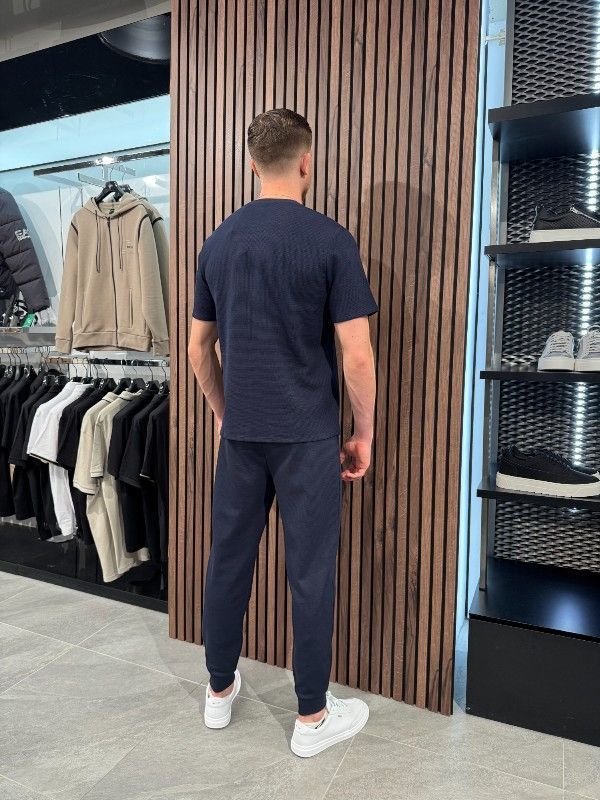 Boss - Waffle T-Shirt - Blauw