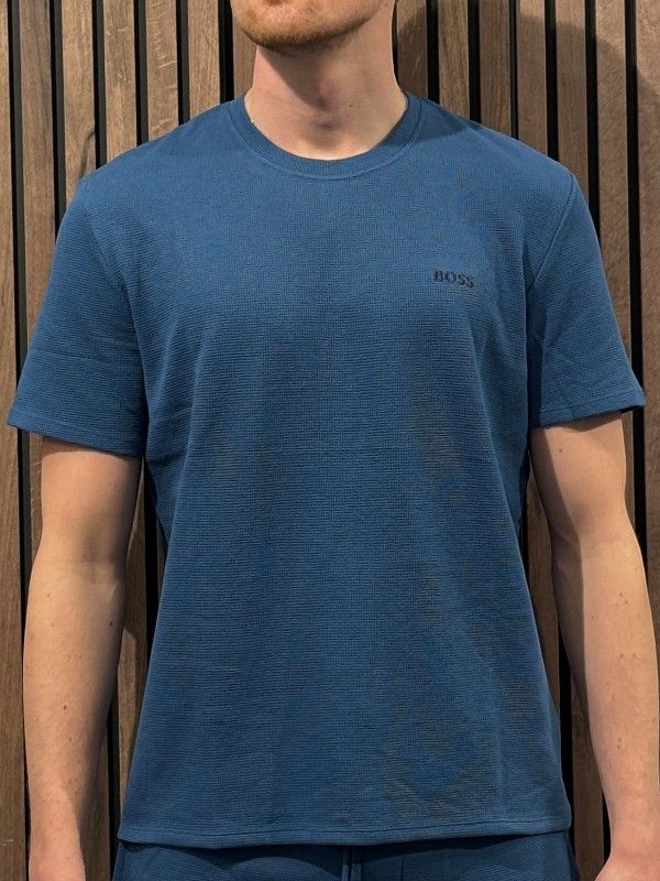 Boss - Waffle T-Shirt - Blauw