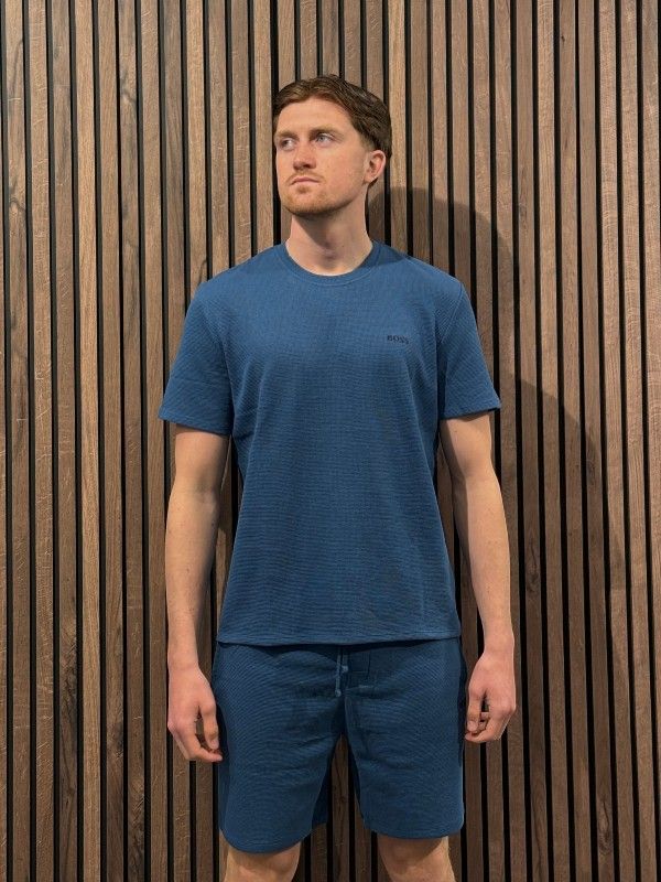 Boss - Waffle T-Shirt - Blauw